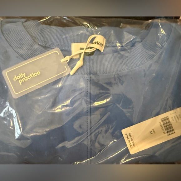 Anthropologie Daily Practice Gathered Mini Dress | Deep Sky | Medium | NWT - Picture 4 of 4